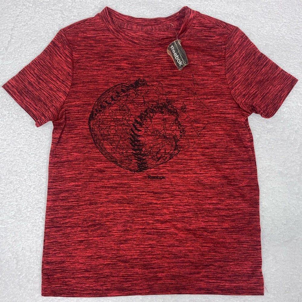 5/$20 NWT Reebok baseball tee t-shirt red black size xs 6-8